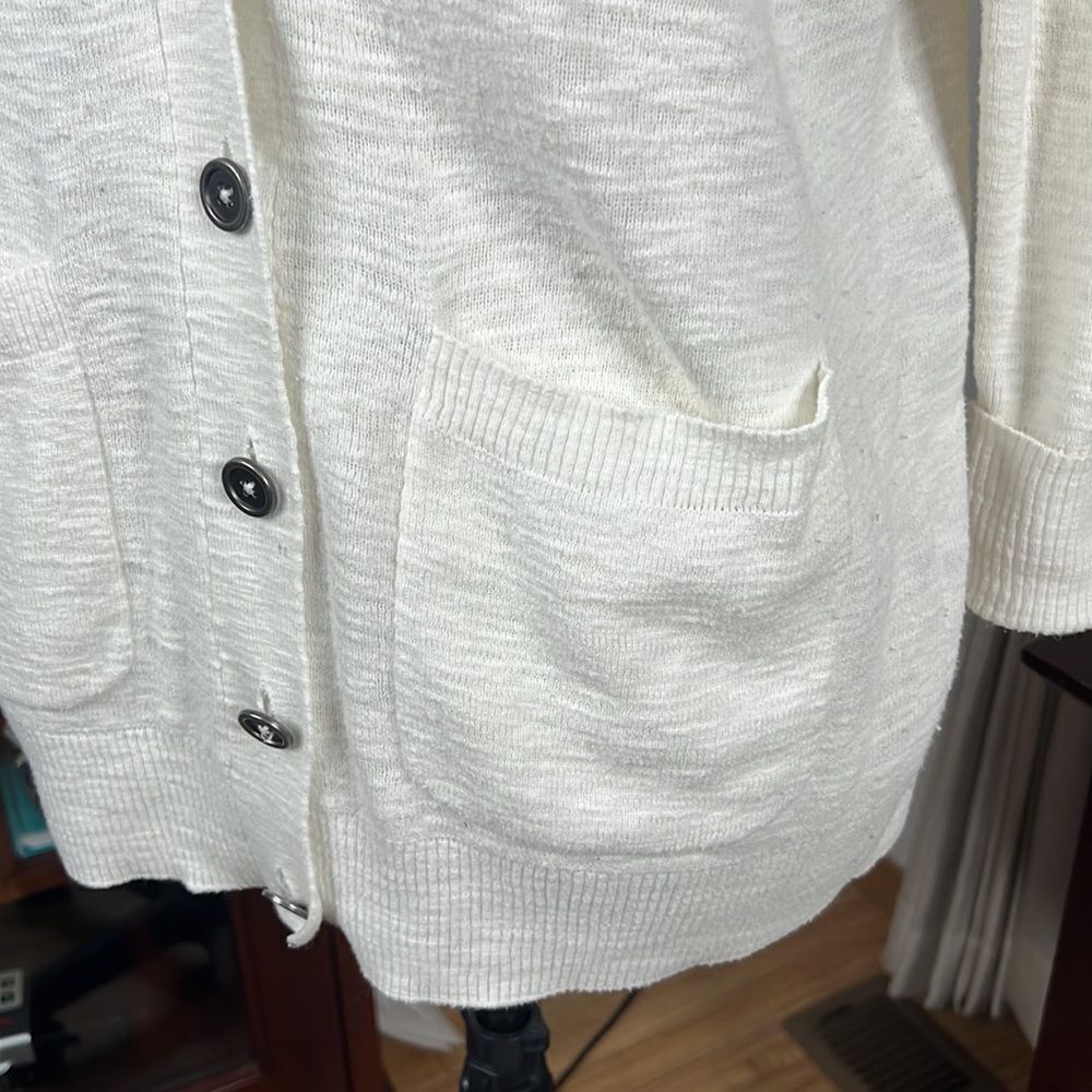 Madewell White Cotton Button Down Cardigan - Picture 3 of 8